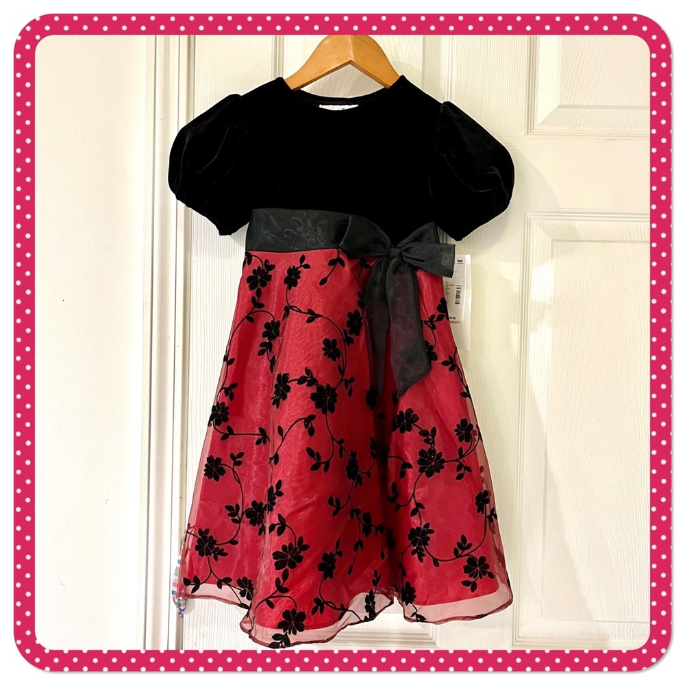 💝 RARE,too! 💝 new red & black dress for girls  size GIRLS 4T